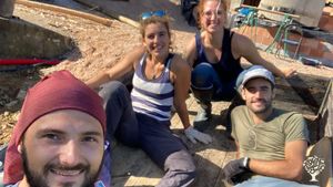 The four of us. Thibaut, Sarah, Rachel and Carlos