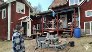 Small lakeside farm in a forested area, currently being developed for permaculture and self-sufficie