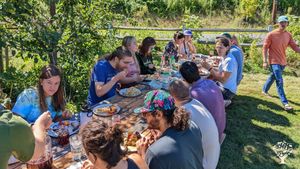 Fun group farm work day brunch!