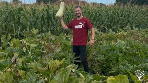 Rareș and a giant squash - Summer 2025