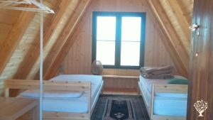 The interior of the a-frame houses