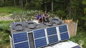 Off-grid solar power, solar heated water, Brian and Kristy