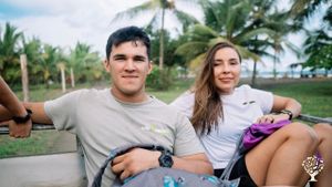 Program participants at one of the field sites near the beach 