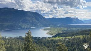 the view of Shuswap Lake from our favourite local hiking destination