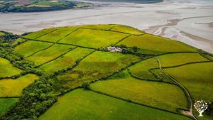 Community-supported agriculture project on the cliffs where the three rivers meet the sea in Wales