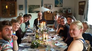 Wwoofer-dinner :) once a week the wwoofers have dinner together with Otto and Elisabeth