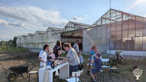 Young non-profit food forest outdoor and in a greenhouse.