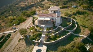 A bird's eye view of the house in 2023.