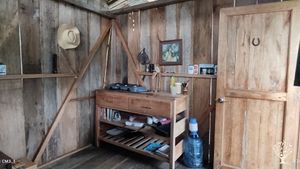 Inside of the cabin where volunteers stay. 