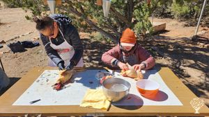 All-womxn stew hen processing workshop we hosted this spring.