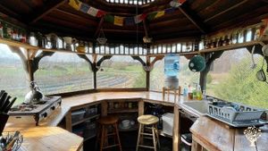 the gazebo kitchen, where WWOOFers cook