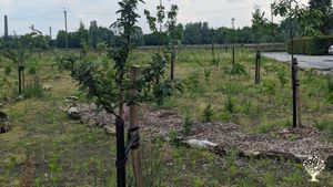 Young non-profit food forest outdoor and in a greenhouse.