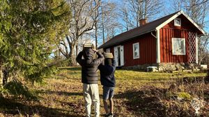 Here is the main house snd my two boys