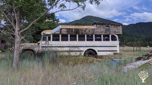 Esmerlda the school bus is ready to host WWOOFers.