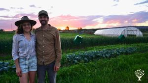Claire and Patrick at sunset.