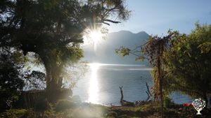 Our view from the beach in the morning