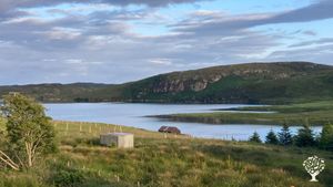 The view of the croft and Loch Leurbost from the house