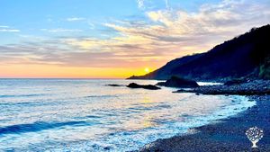Porthallow Beach, great for swimming if calm. 5 minute walk from Fat Apples. WC, coastpath and Pub.