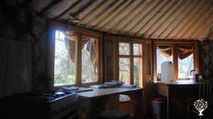 Zelfvoorzienend gezin met fruit en olijfolie verkoop