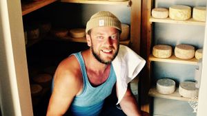 Nicola in the cellar