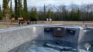 Small scale farm, dairy, horses, garden and chickens in the Kluane Mountain range