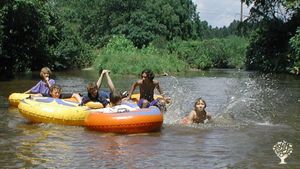 Fun on our small river, we have a two acre lake too! Hiking trails and roads on our 500 acres.