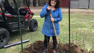 We've been fighting invasives and planting natives. Doing nature's work.