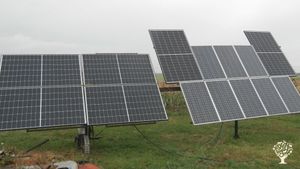 Solar homebuilt tracking pivot, currently constructing another.