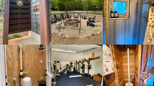 Showers, composting toilets, outdoor space, and gym
