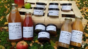 Une partie de nos produits (jus, confitures, pâtes de fruits etc.)