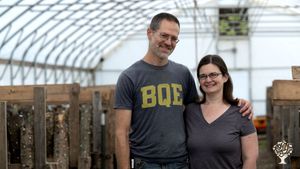Jeremy and Aimee McAdams - in our fruiting house!