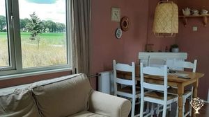 the living room of one of the houses where you can stay