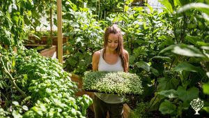 A tray of micros inside the dome garden