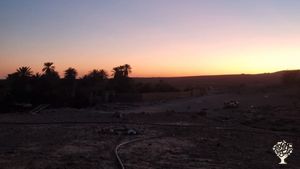 Lieu d'accueil au milieu du désert marocain avec potager.