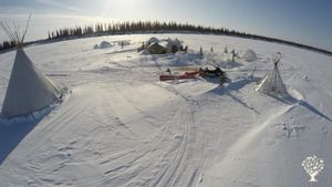 Igloo Village in winter