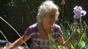 Me with one of my Iris flowers