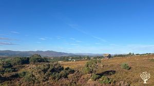 View from the hut out over the Croft and to the West