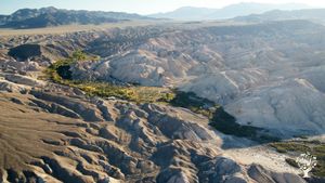 Hidden desert oasis ranch located in the canyonlands near Death Valley National Park