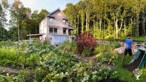 Le gite et une partie du potager. - The inn and a part of the vegetable garden. 